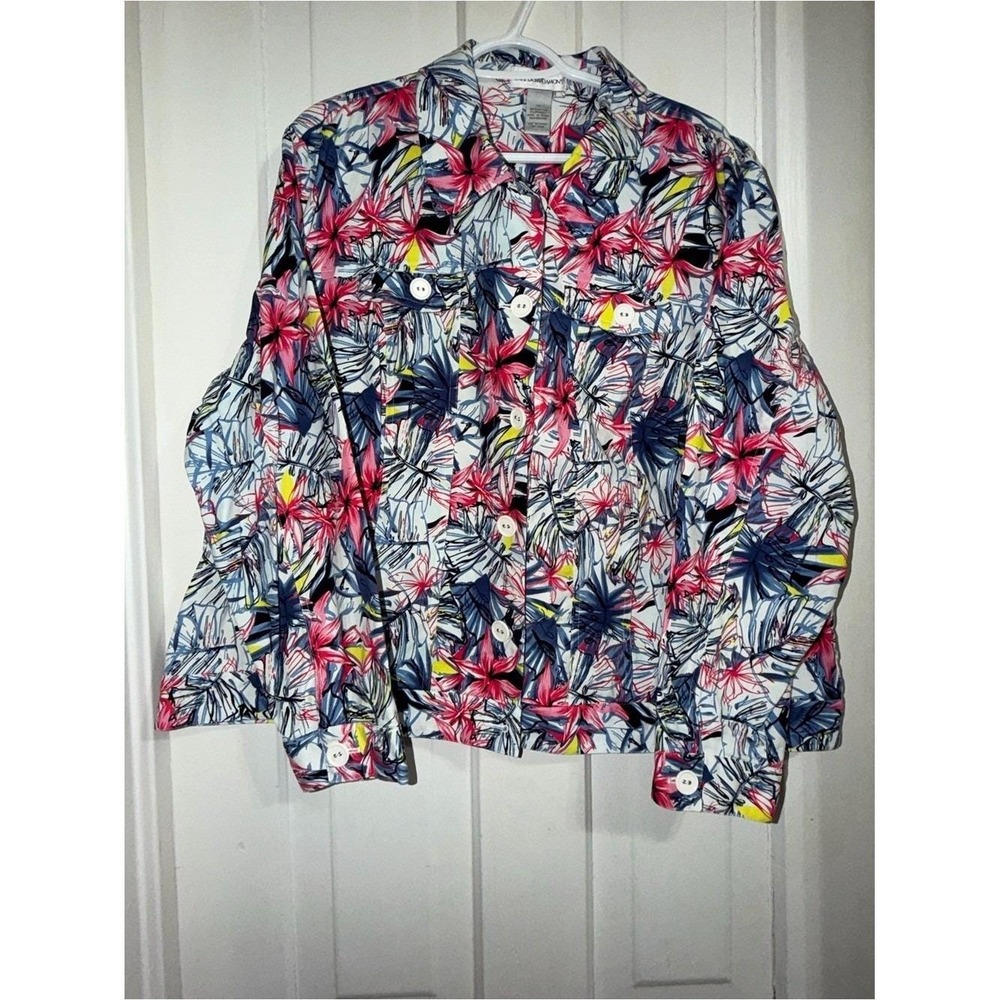 Vintage Women's 3X coat Floral Button-Up Jacket Drapers & Damon's